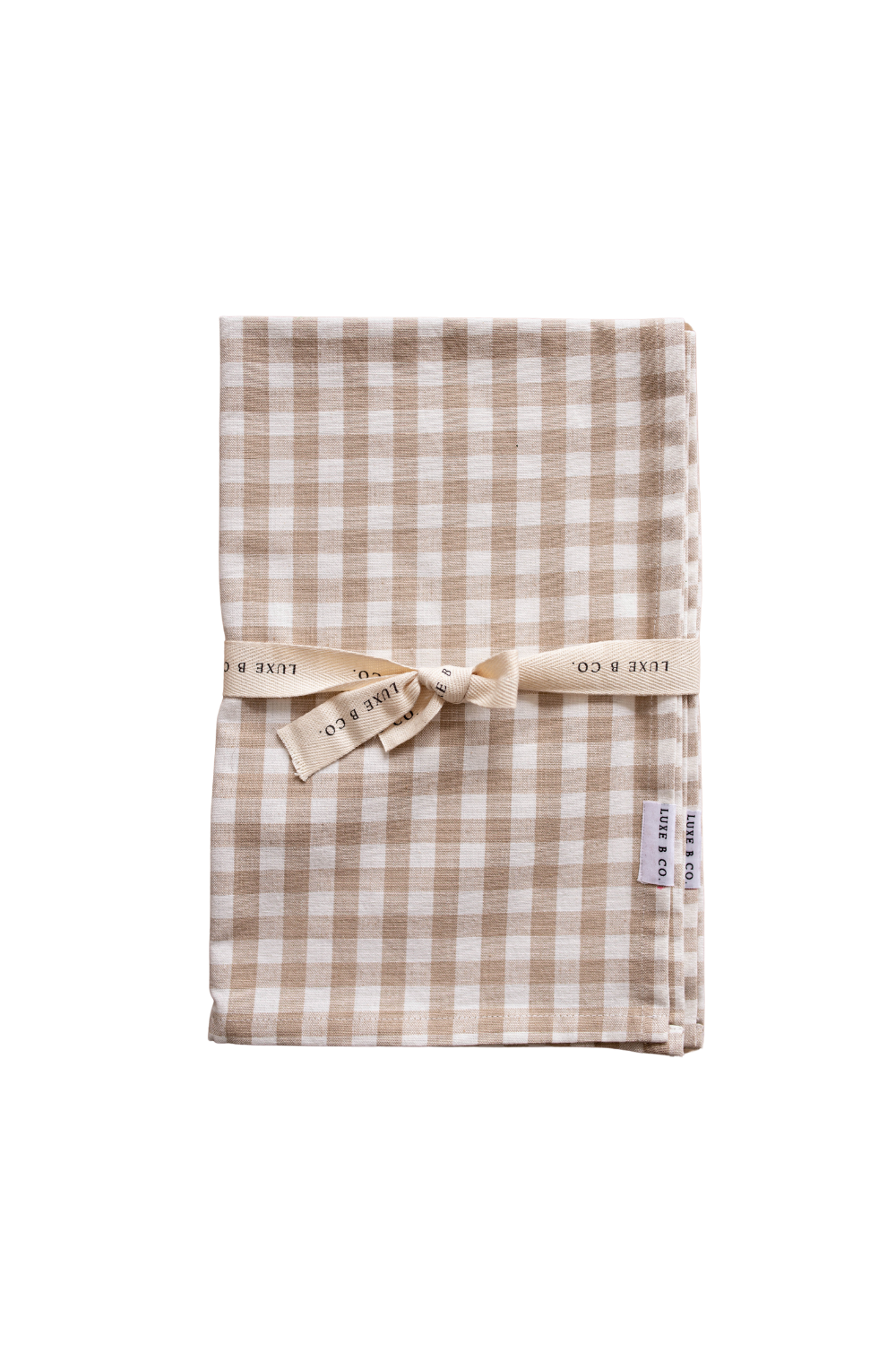 Beige Gingham Kitchen Dish Towels | Set of 2