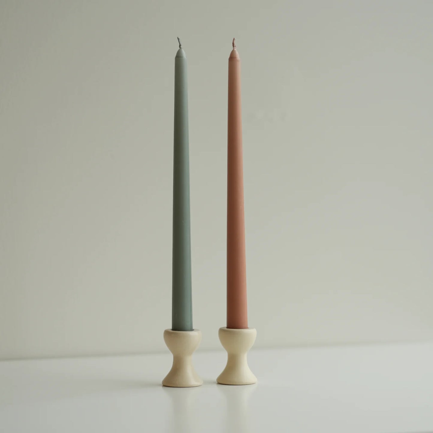 Creamy Pedestal Candle Holder