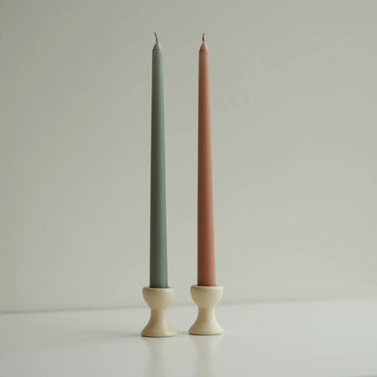 Creamy Pedestal Candle Holder